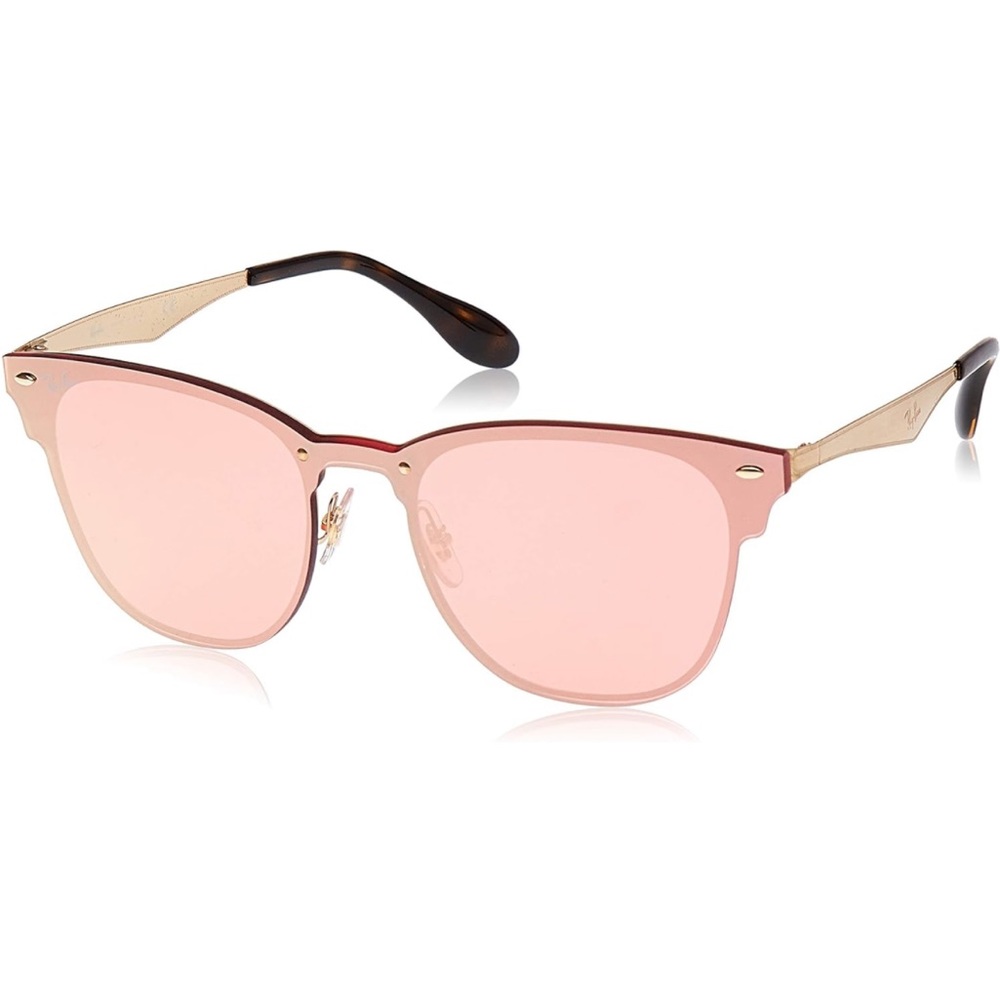 Ray Ban Blaze Clubmaster Square Sunglasses Brushed Gold RB3576N